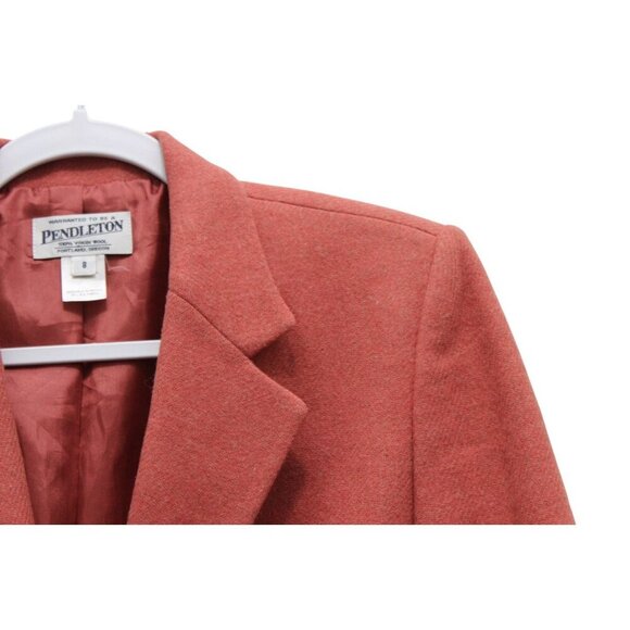 Pendleton Blazer Jacket Size 8 Lambswool Coral Peach Business Classic Preppy USA - Picture 8 of 13